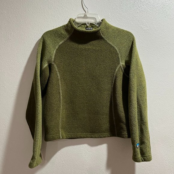 Kuhl Tops - KUHL Women's Two-Toned Green Fleece Long-Sleeve Pullover Mock-Neck Size M